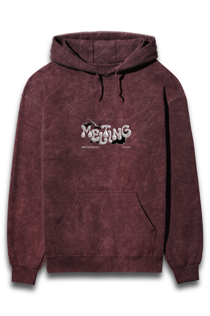 Meeting Printed Acid Wash Hoodie